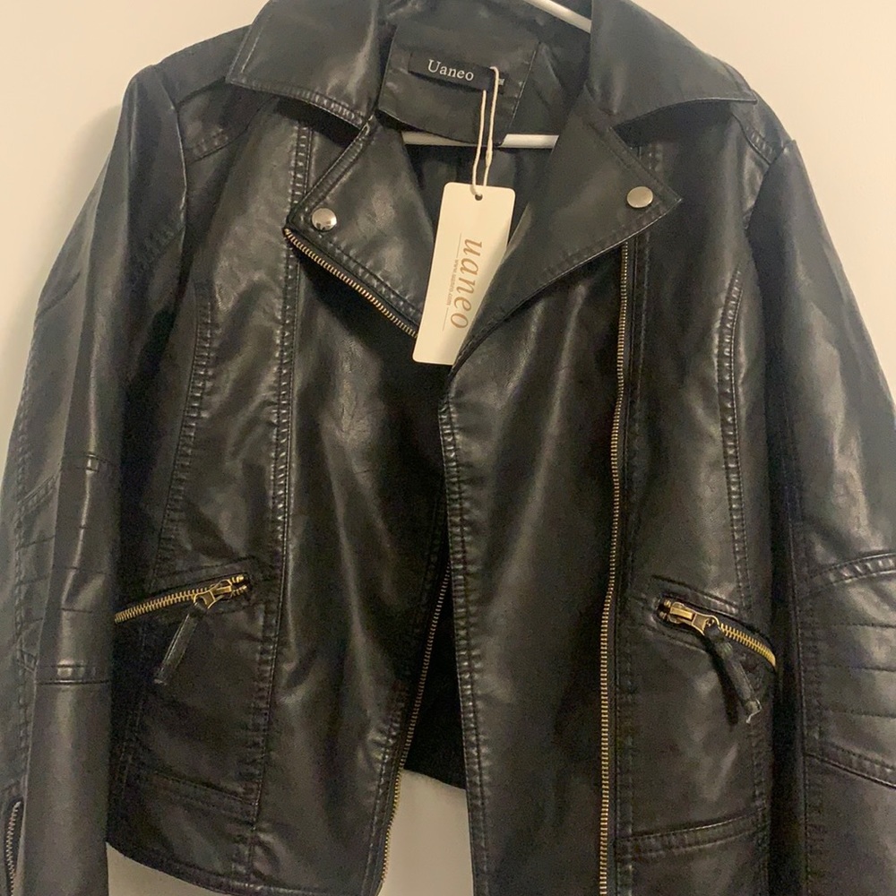 Faux leather loto jacket